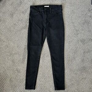 Levi's 720 High Rise Super Skinny Black Denim Womens Jeans 31x30